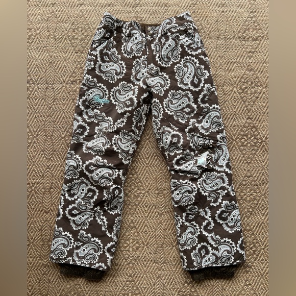 Burton Women's Snowboarding Skiing‎ Pants Brown Blue Paisley Size Large - Picture 1 of 8